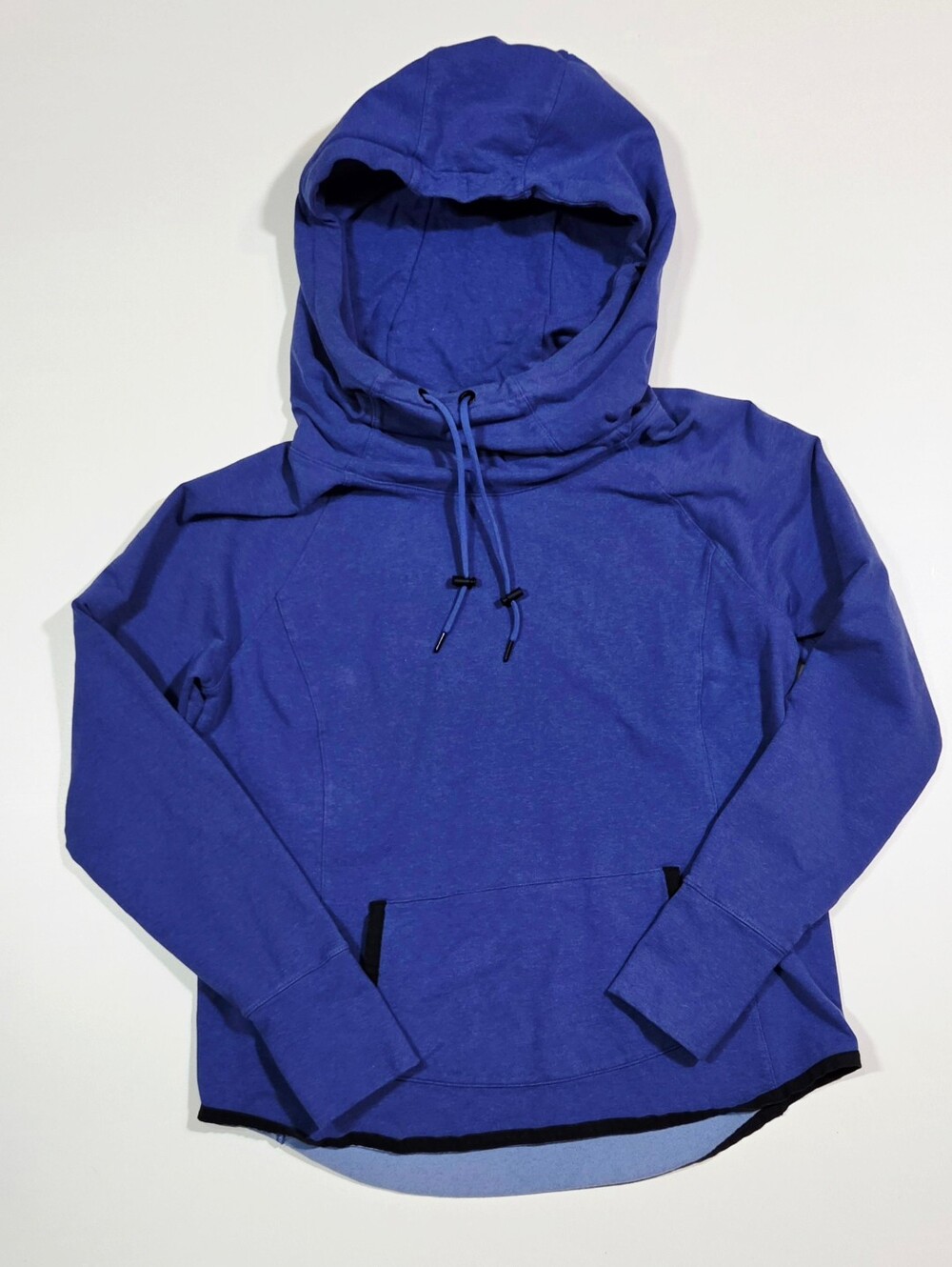 Athleta Womens Purple Blue Funnel Neck Pullover Hoodie Sweatshirt Large